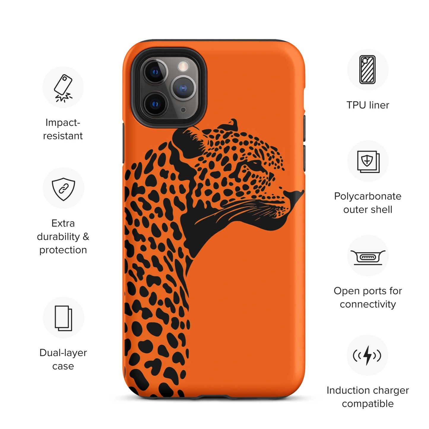 Orange Leopard Tough Case for iPhone®