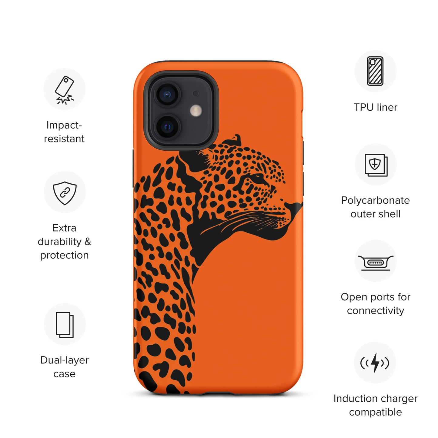 Orange Leopard Tough Case for iPhone®