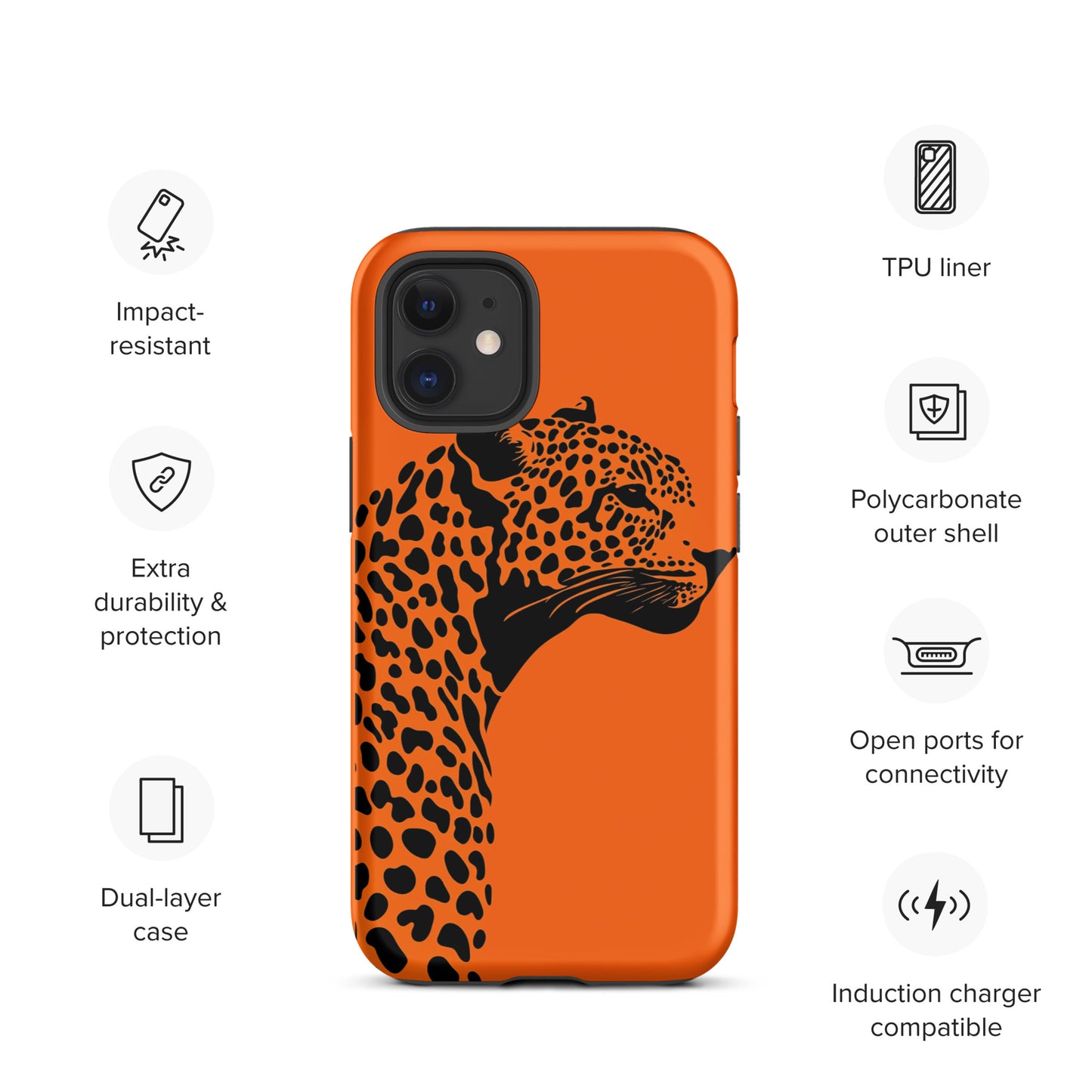 Orange Leopard Tough Case for iPhone®