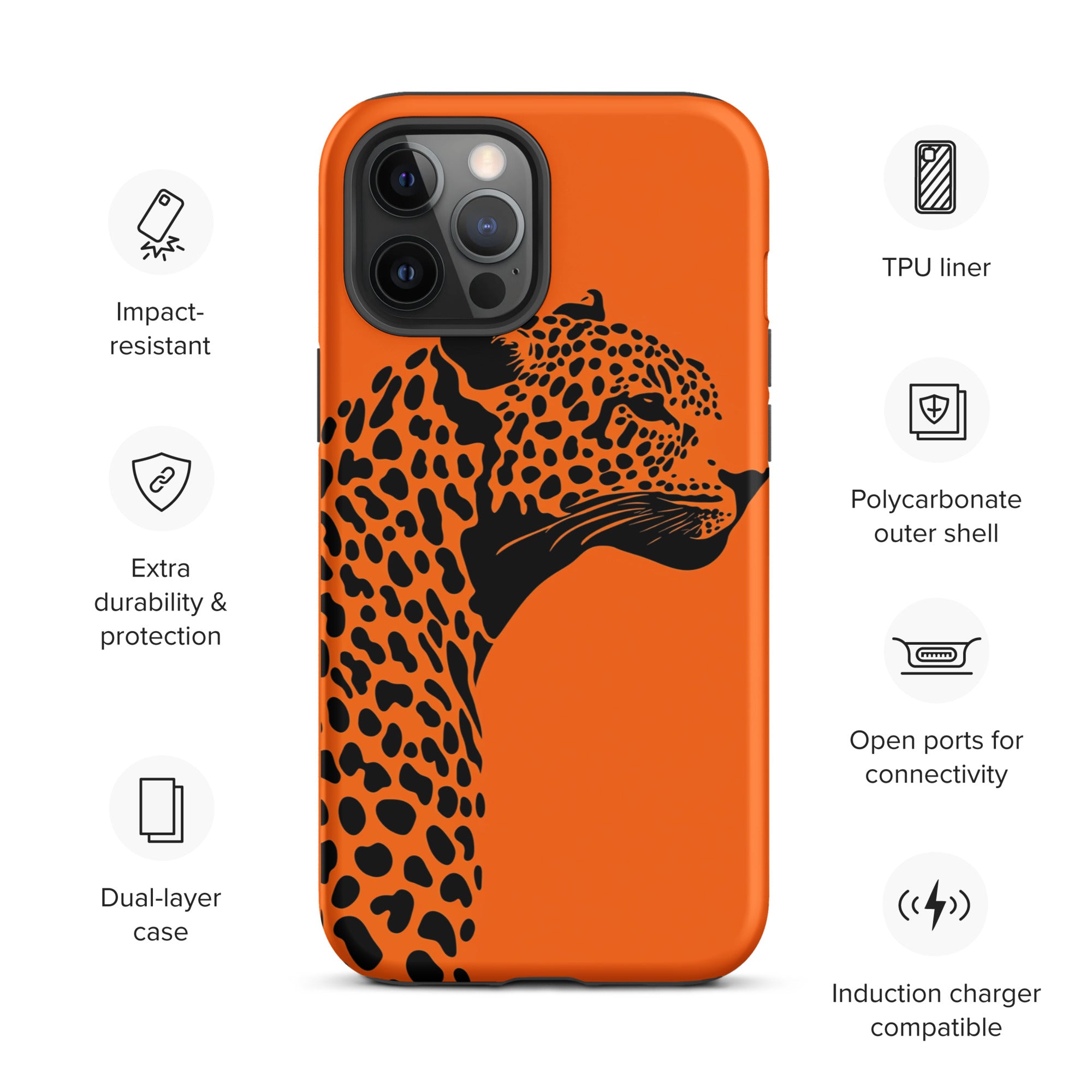 Orange Leopard Tough Case for iPhone®