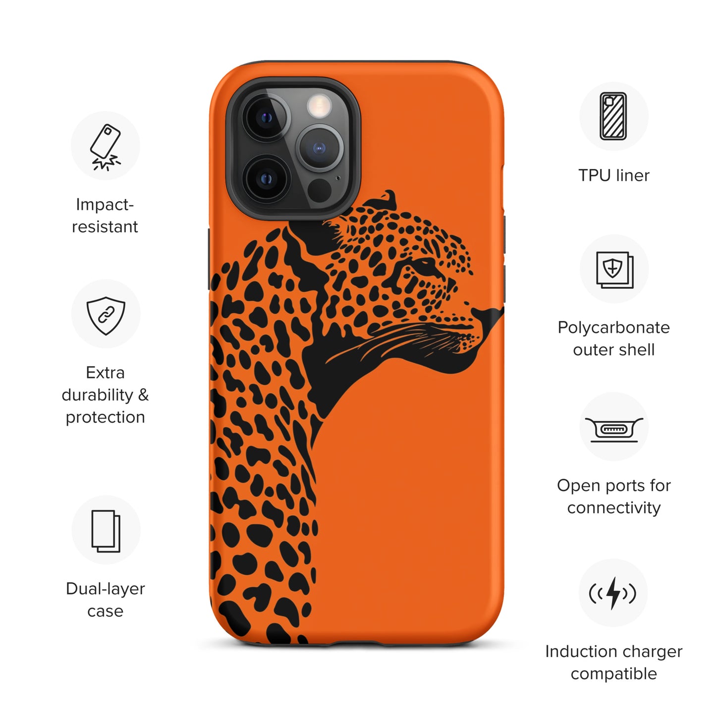 Orange Leopard Tough Case for iPhone®