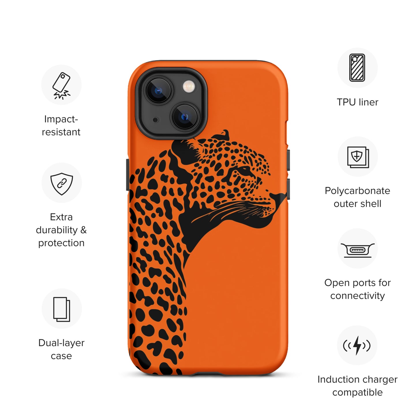 Orange Leopard Tough Case for iPhone®