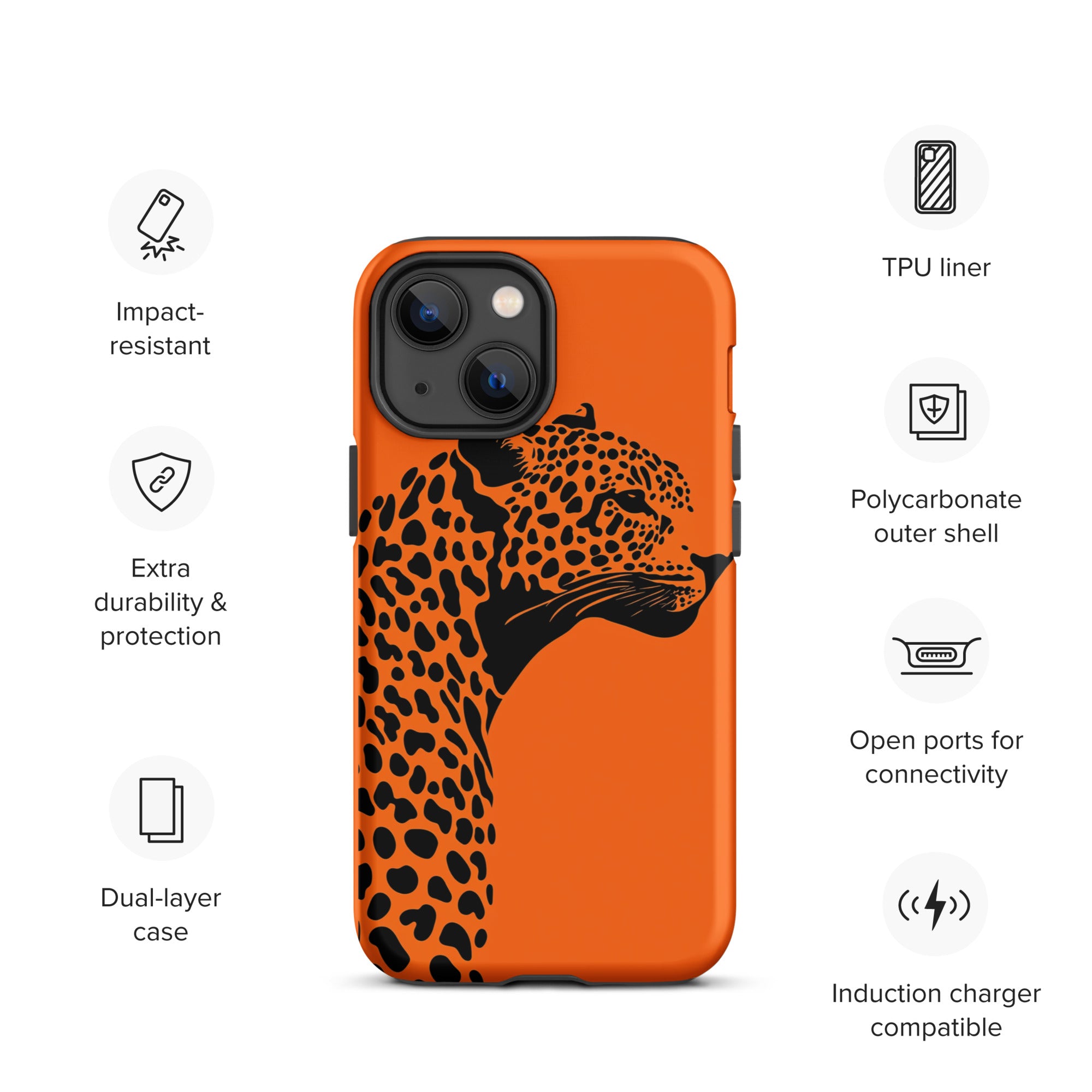 Orange Leopard Tough Case for iPhone®