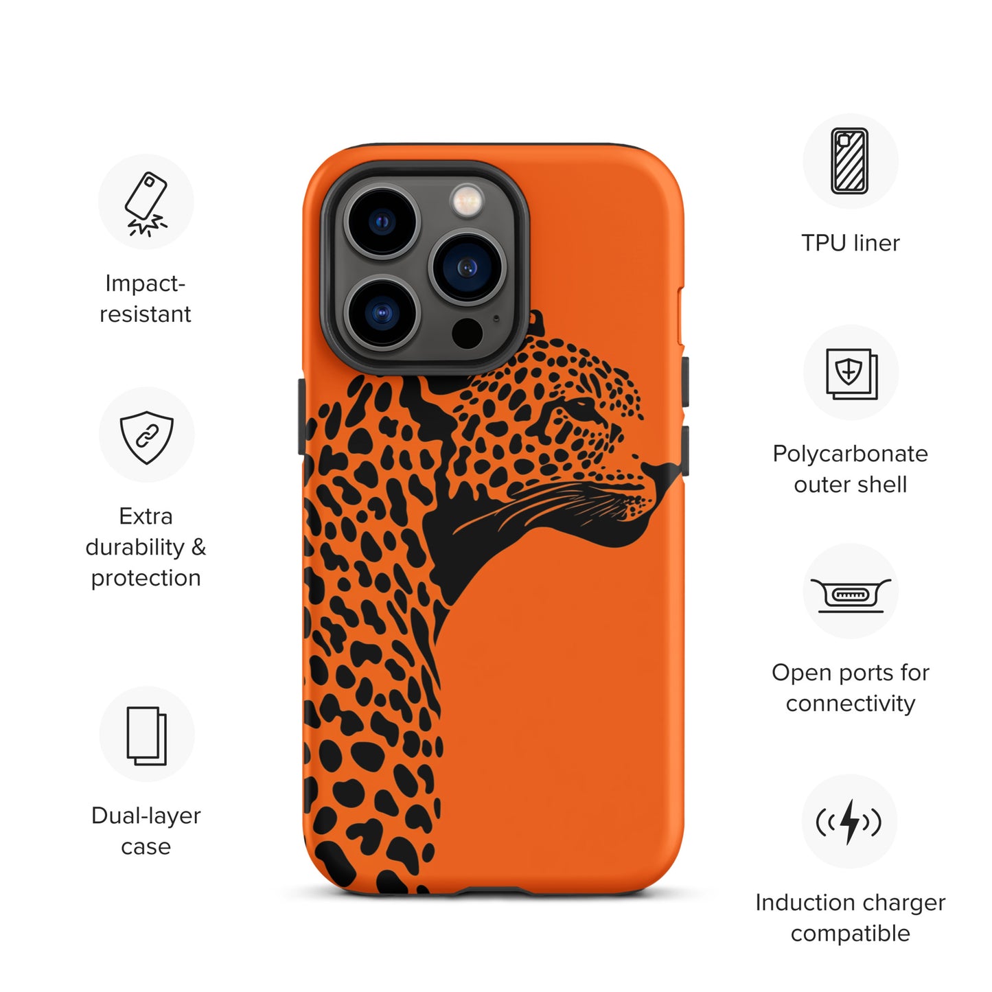 Orange Leopard Tough Case for iPhone®