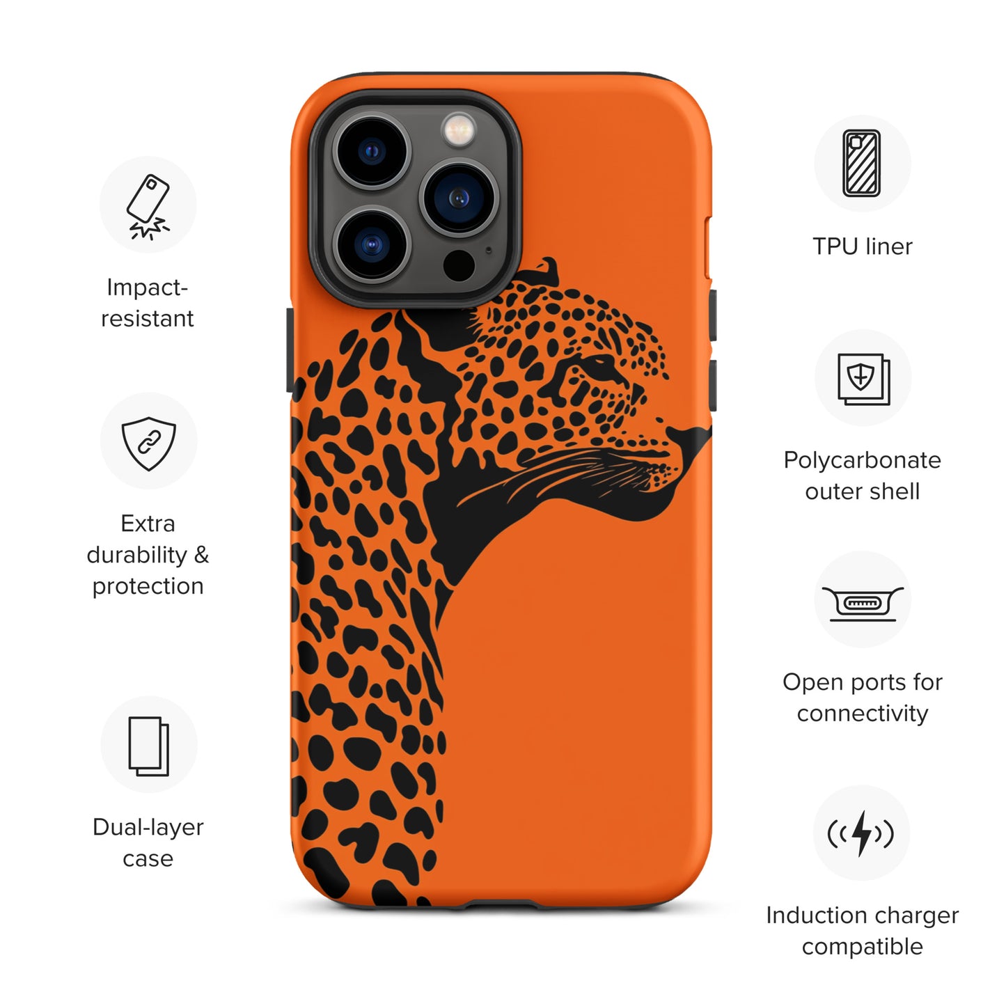 Orange Leopard Tough Case for iPhone®