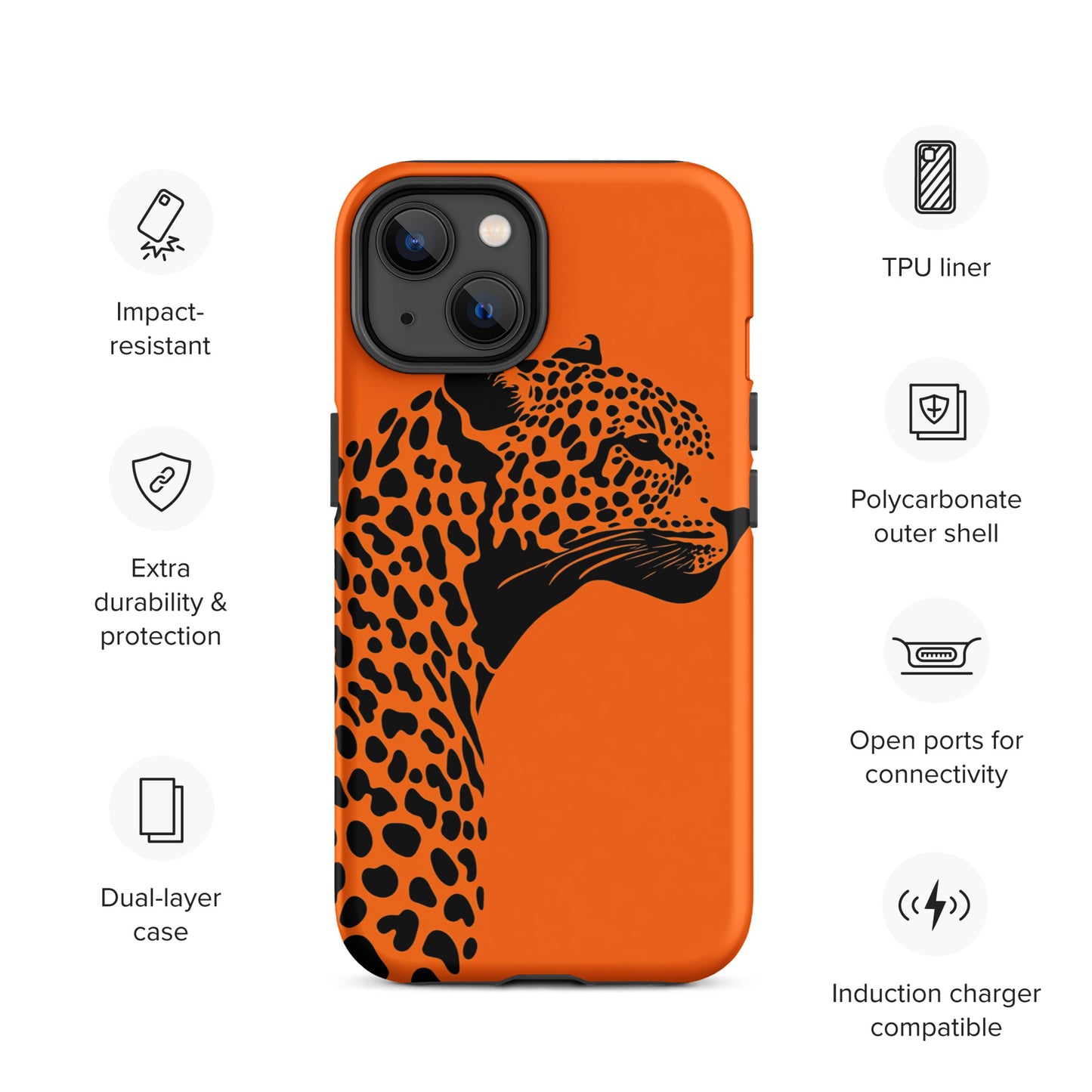 Orange Leopard Tough Case for iPhone®