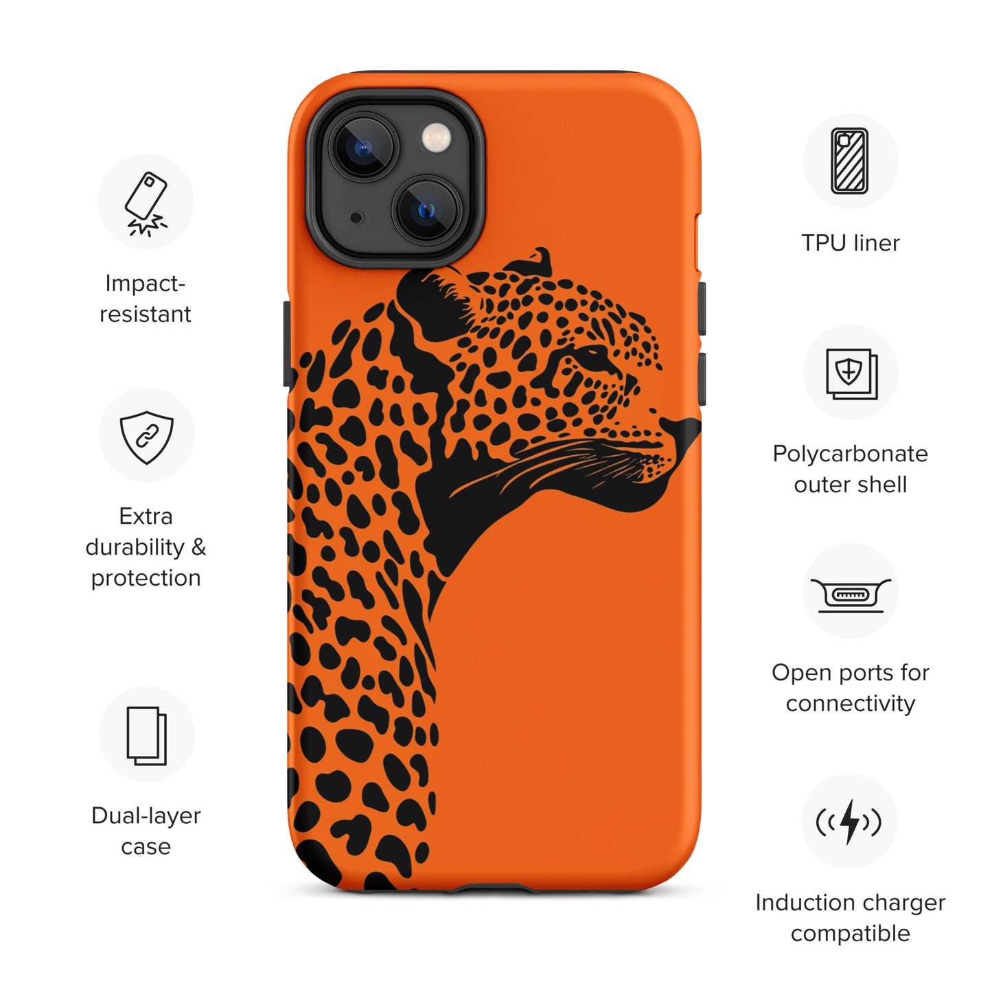 Orange Leopard Tough Case for iPhone®