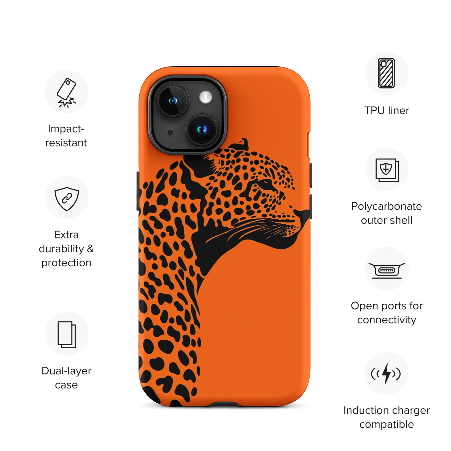 Orange Leopard Tough Case for iPhone®