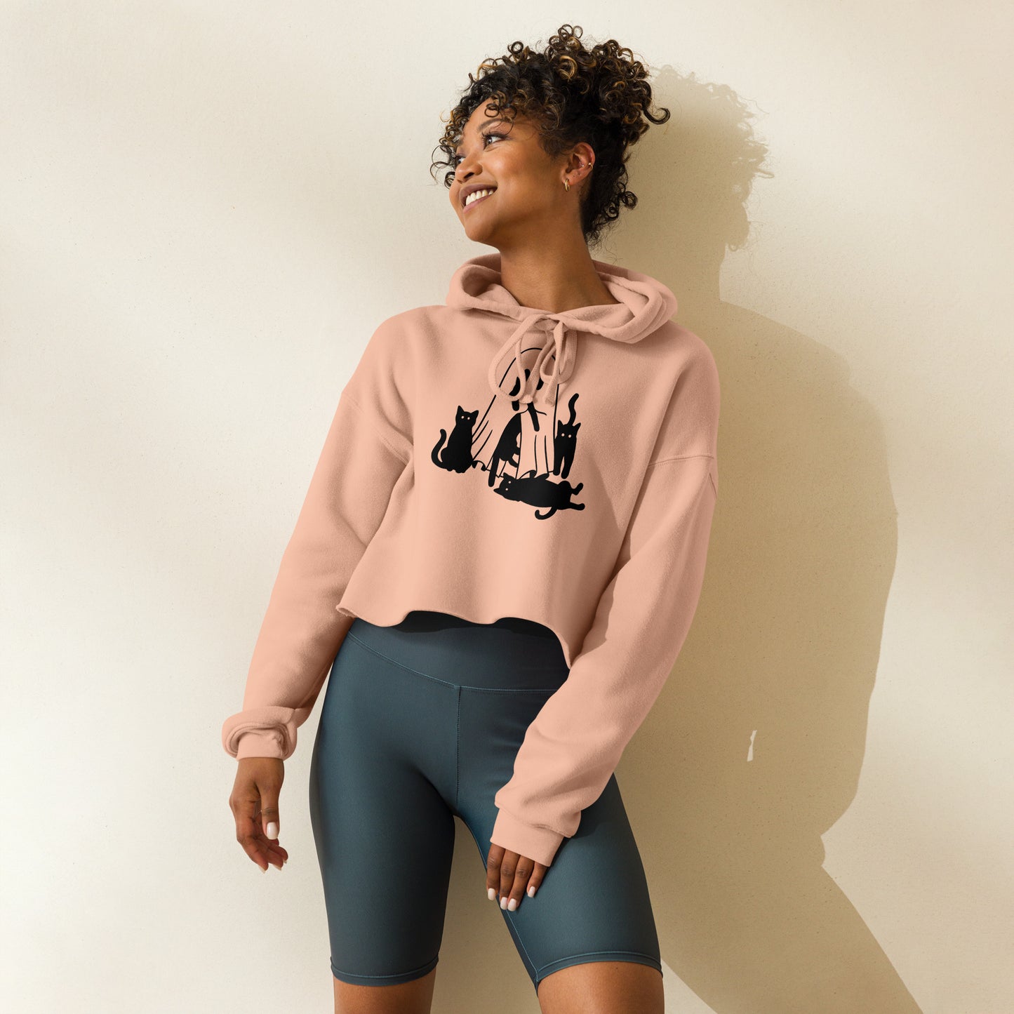 Ghostly Cat Keeper Crop Hoodie